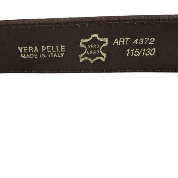 VERA PELLE ITALIAN SUEDE BROWN BELT SIZE 44-46 - Picture 4 of 7